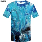 Мужская футболка KYKU, голубая Готическая футболка с 3D-принтом в стиле Харадзюку, Осень-зима 2019