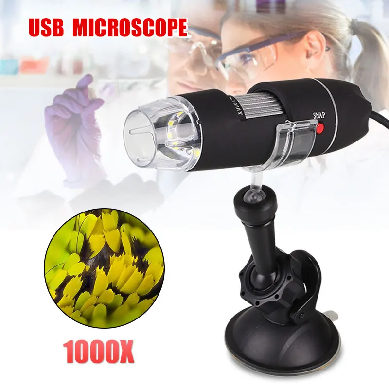 Jetery USB микроскоп 1000X USB светодиодный светильник Электрический Ручной цифровой микроскоп стойка всасывающий инструмент
