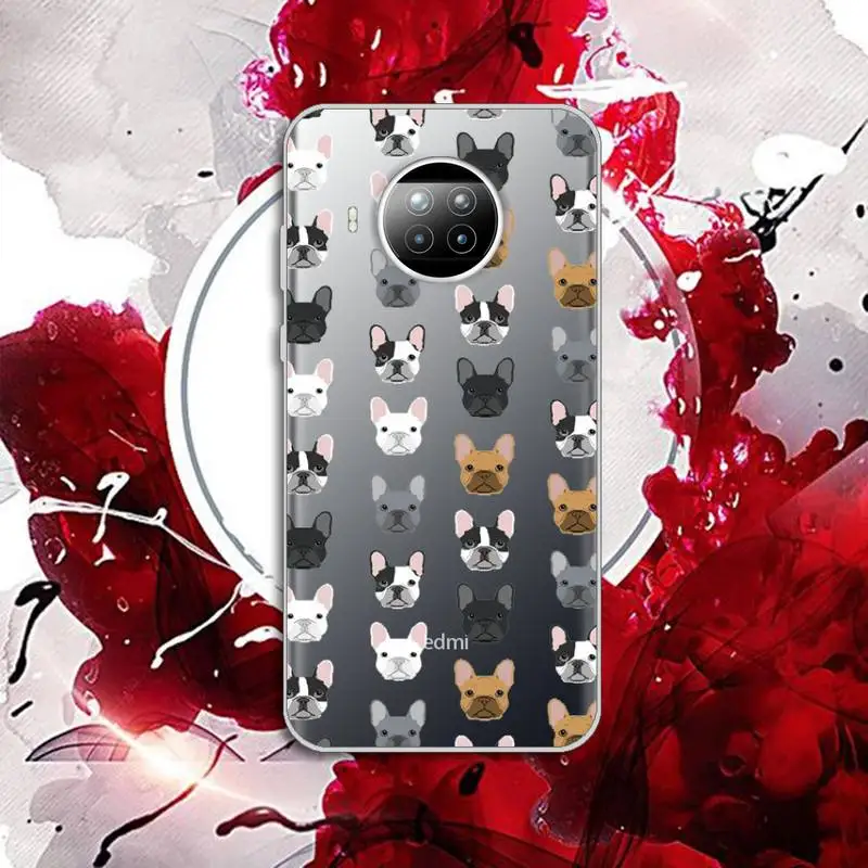 

Cute cartoon animal French Bulldog Phone Case Transparent for Xiaomi Redmi note 10 t 8 9 pro lite 11