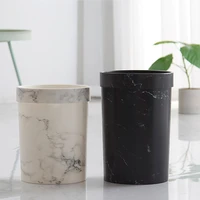 bedroom trash can living room waste bin marble pattern trash cans office garbage bucket without lid european style dustbin hot