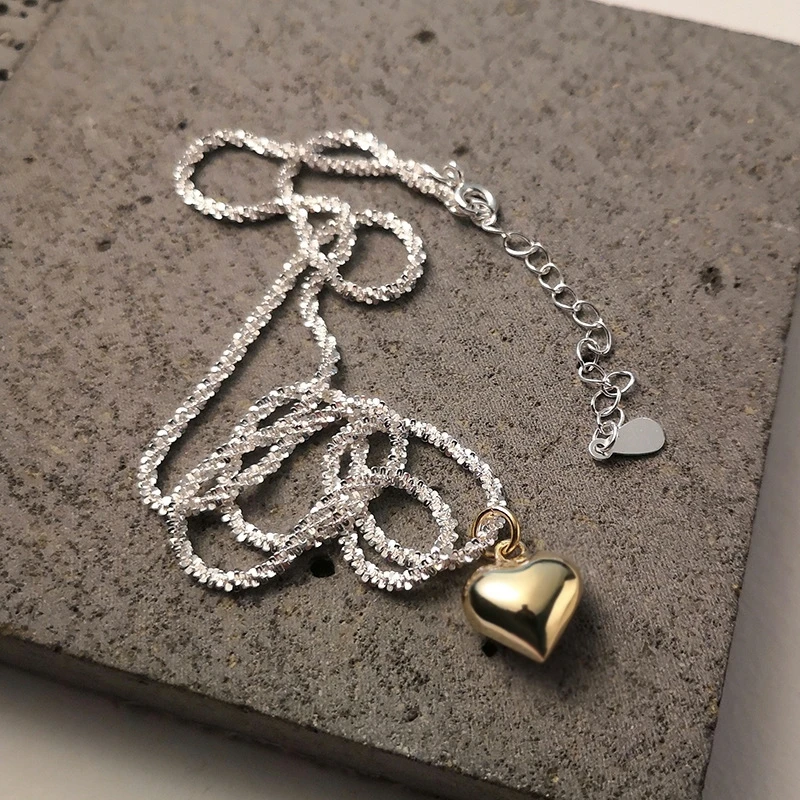

Silvology 925 Sterling Silver Cauliflower Chain Heart Pendant Necklace for Women Elegant Glossy Shine Necklace Birthday Jewelry