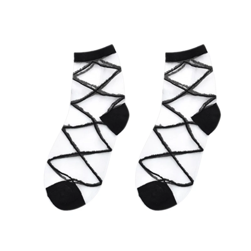 Женские модные прозрачные носки для девочек сетчатые стекла шелковые