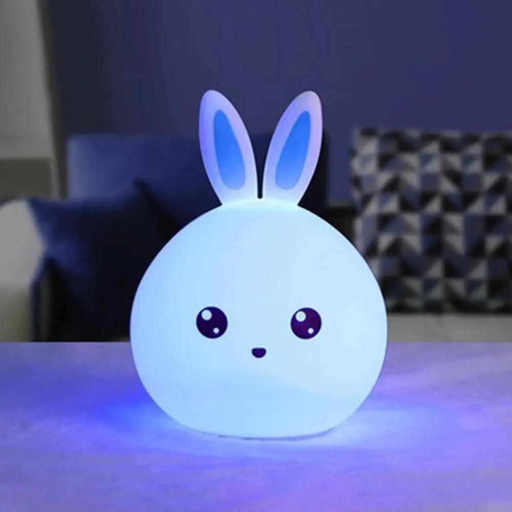 Новый светодиодный ночник из силикона с кроликом перезаряжаемая USB лампа