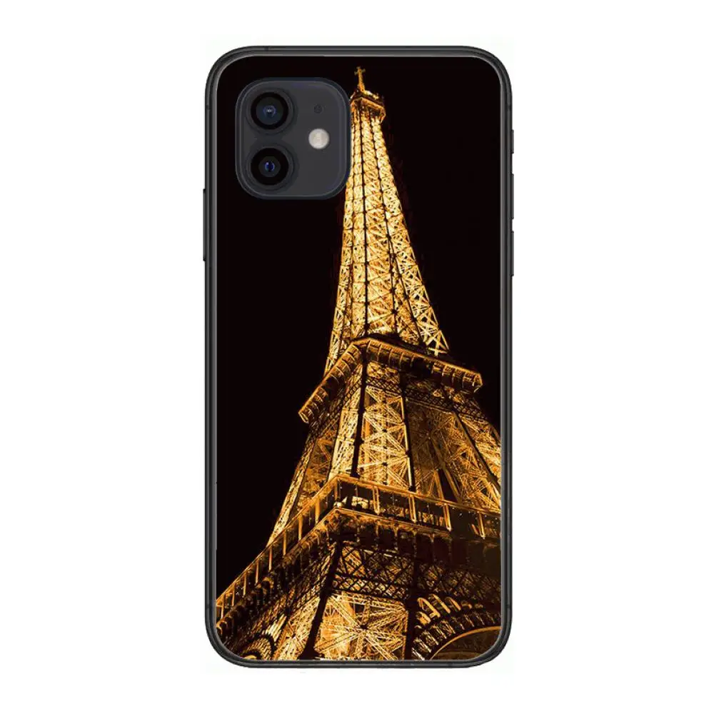 

Artistic Eiffel Tower Style Phone Case cover For iphone 12 pro max 11 8 7 6 s XR PLUS X XS SE 2020 mini black cell shell