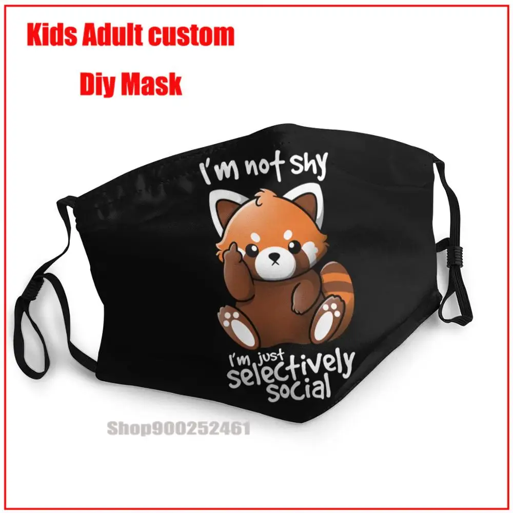 Выборочно социальные анти социальные каваи Смешные застенчивые красная панда енот DIY mondmasker Гарри рот маска многоразовая маска для лица диз...