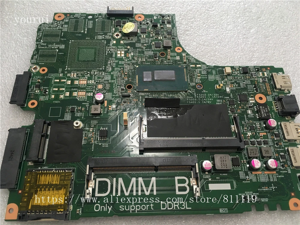 

Оригинальная материнская плата yourui для Dell inspiron 3437 5437 CN-09DJXD 09DJXD 9DJXD DDR3 с процессором 2955u 100% полностью протестирована ОК