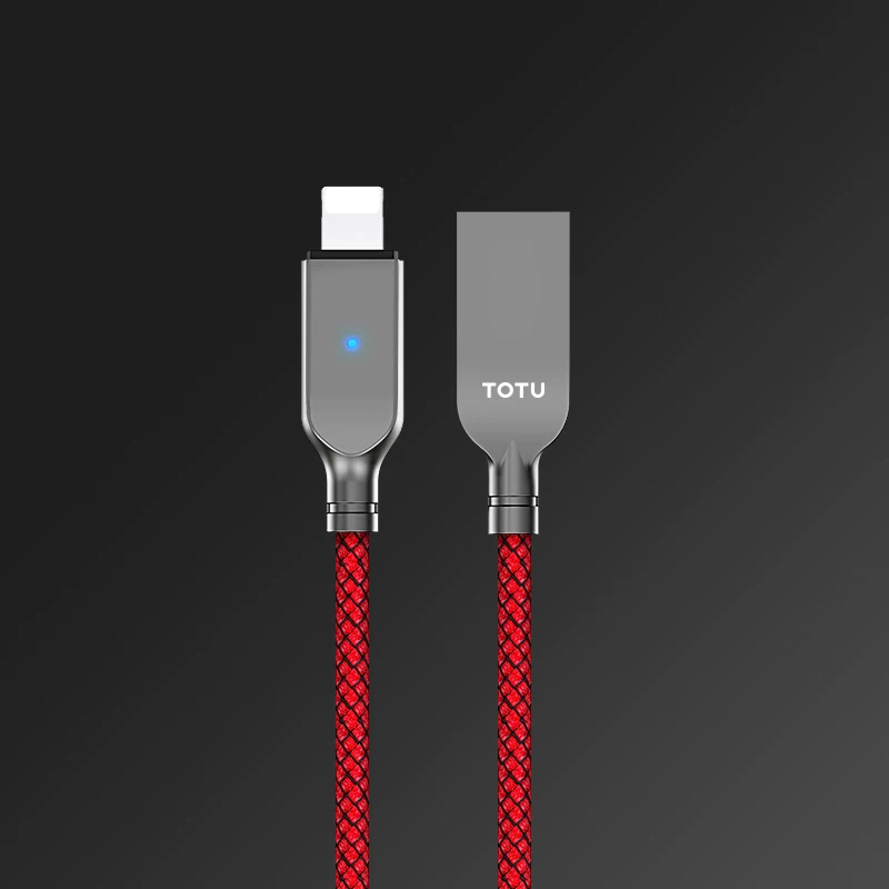 RED TOTU, популярный интеллектуальный usb-кабель для быстрой зарядки и отключения питания для Iphone Xs Max, зарядный кабель для Iphone X, 8, 7, 6 Plus, зарядное устройство - Цвет: RED