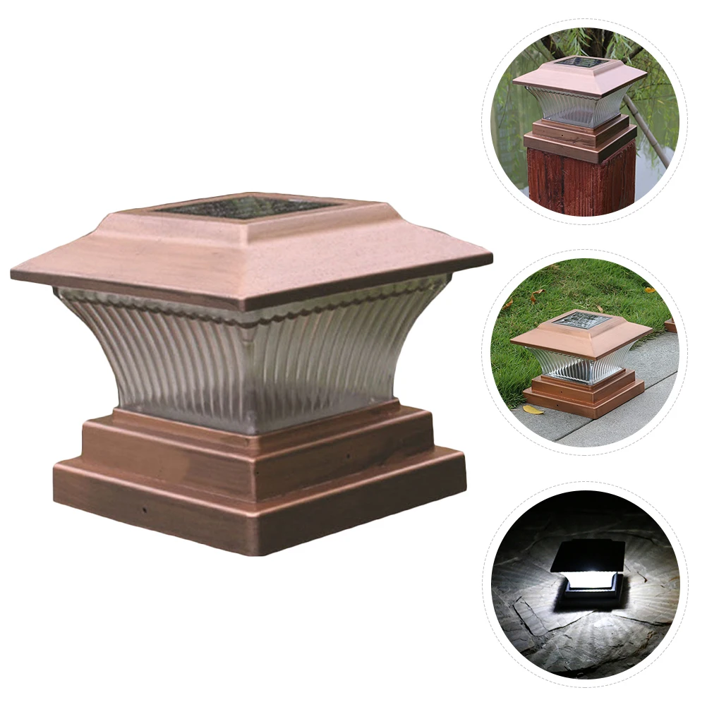 

1pc Fence Pillar Light Garden Solar Fence Post Light Courtyard Decorative Lamp