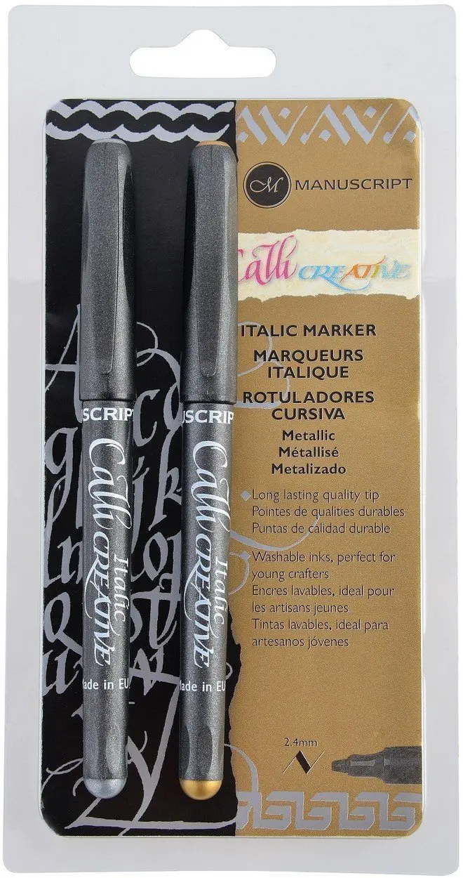 Набор маркеров для каллиграфии Manuscript CalliCreative Metallic 2 4мм серебро и золото