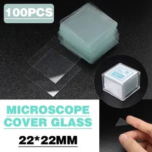 100 шт., набор стеклянных насадок для микроскопа, 22 х22 мм