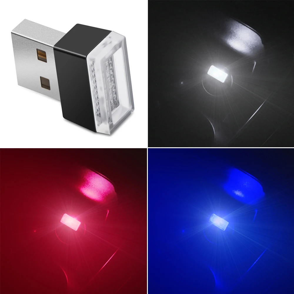 Новая популярная Автомобильная мини-USB светодиодсветодиодный атмосферная лампа