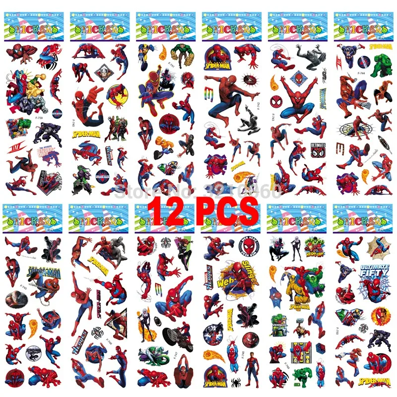 12PCS Горячая Человек-паук кукла из ПВХ 7 шт. торт Топпер Дети для мальчиков подарок на день рождения игрушки Человек-паук DIY торт украшение для мероприятия вечеринки поставки - Цвет: 12PCS