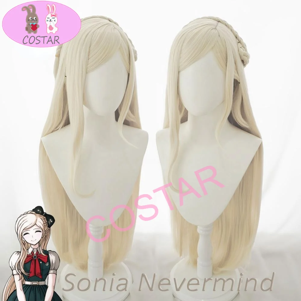 

Парик для косплея Sonia nevermind из «данганронпа», синтетический термостойкий, светлые волосы для женщин, для косплея