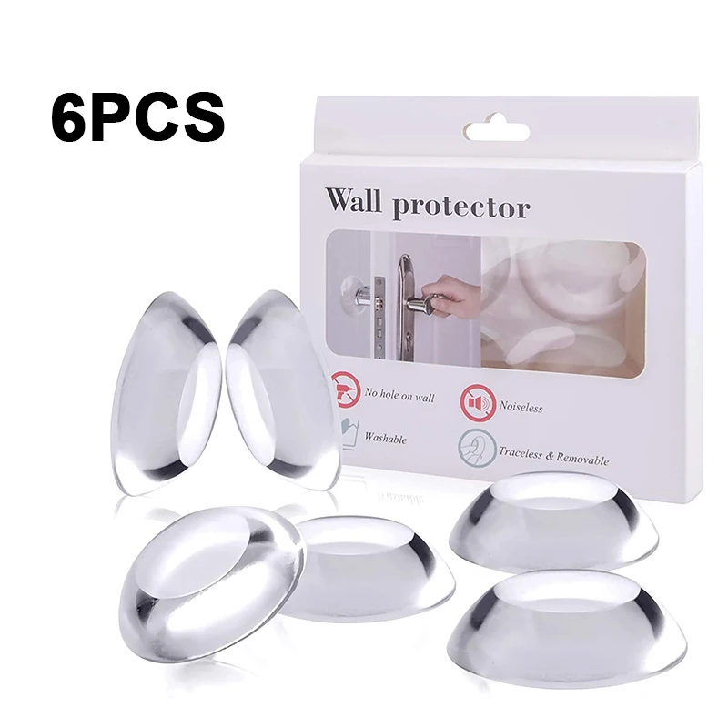 

6 шт. дверной стопор, защита стен, круглая, мягкая, многоразовая, самоклеящаяся дверная ручка, защита бампера для стены и холодильника