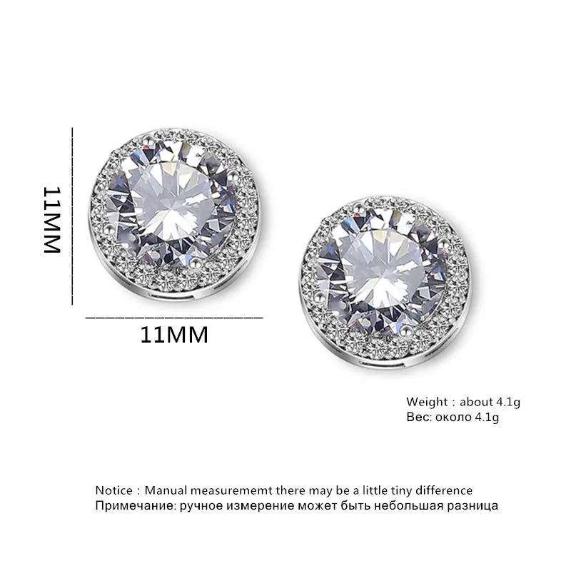 

UILZ Classic Green AAA Cubic Zircon Stud Earrings Round Crystal Girl Ear Studs for Women Multicolor Fashion Jewelry UE003