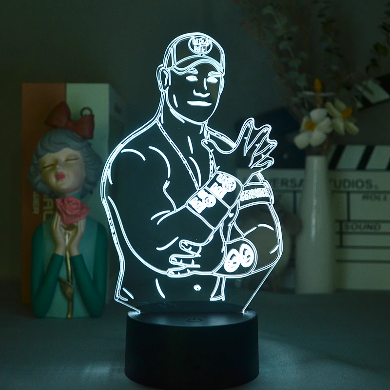 

Smart Phone Control Baseball Wrestling Star John Felix Anthony Cena 3D Lights For Bedroom Decoration Home Leds Young Gift