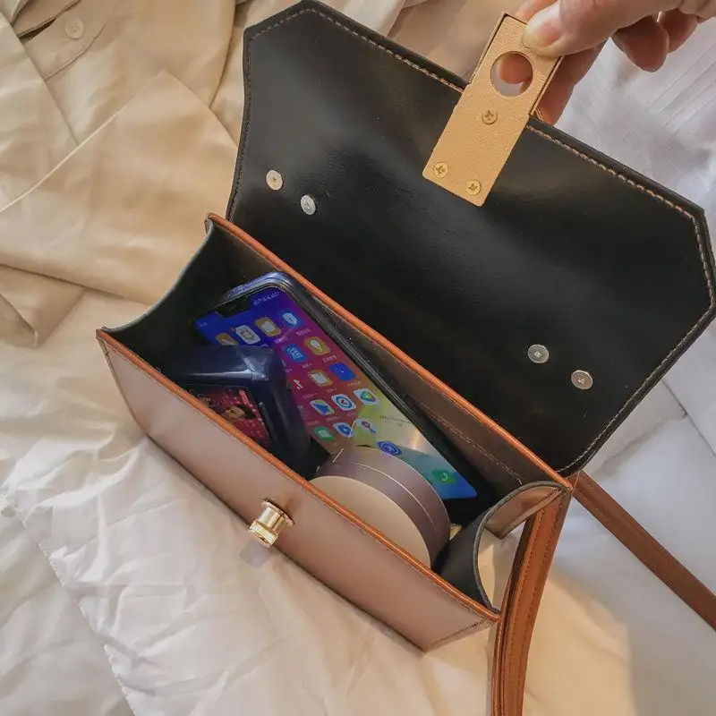 

YBYT retro solid PU leather women flap shoulder bag square female designer handbag simple women crossbody bag bolsas feminina