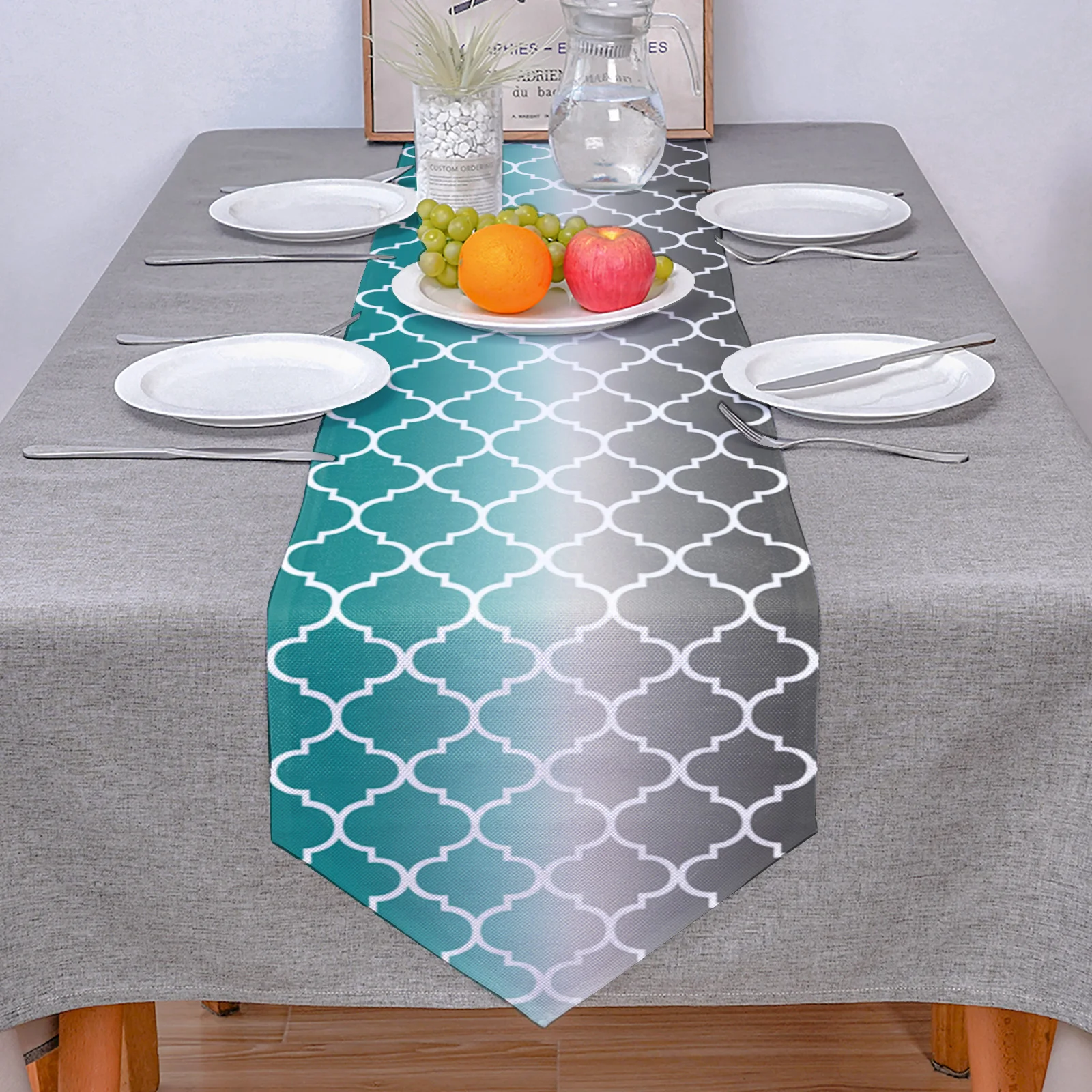 Марокканская бирюза градиентная настольная дорожка для свадебной вечеринки