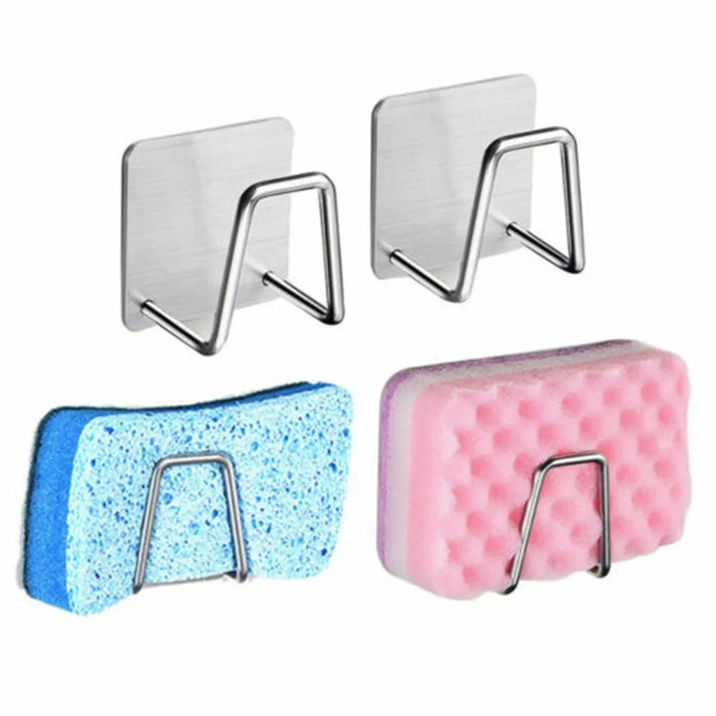 

Stainless Steel Kitchen Sponge Holder Brush Soap Dishwashing Liquid Drainer Storage Holders Sponge Racks)