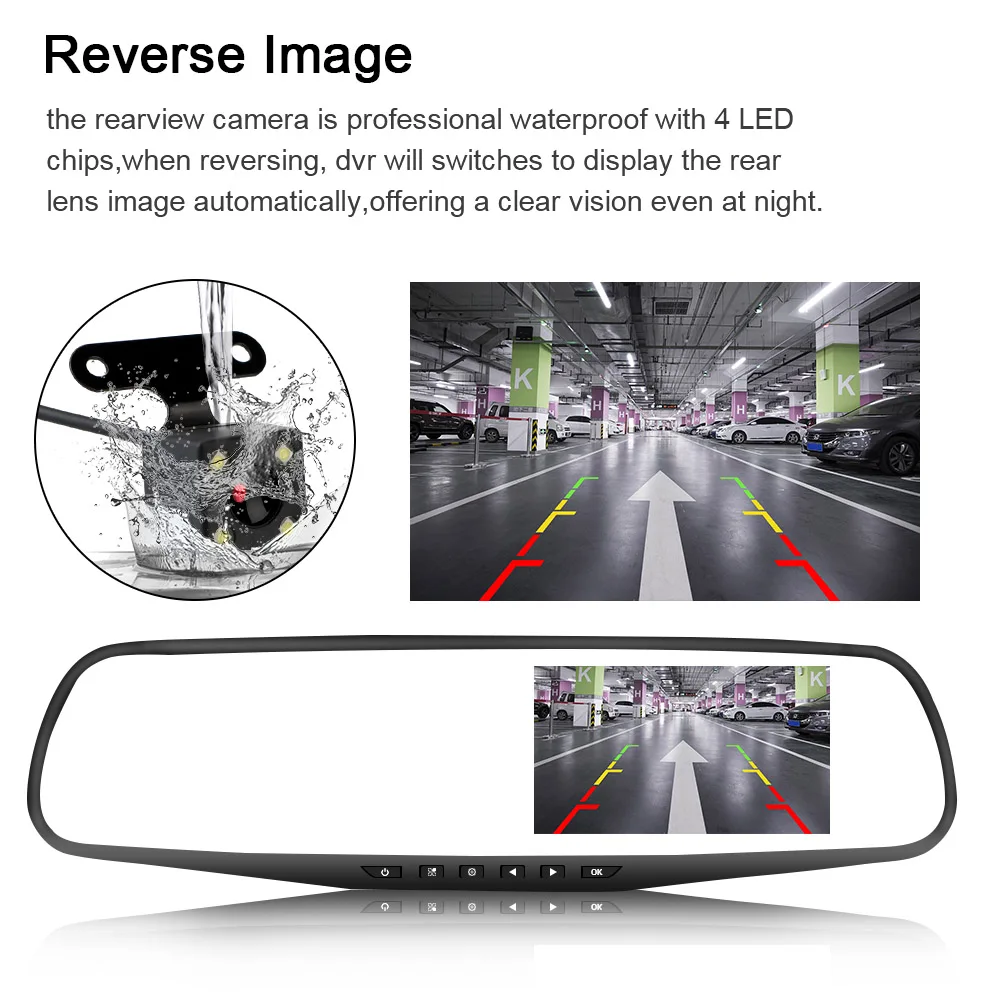 Автомобильный видеорегистратор заднего вида 4 3 дюйма | Автомобили и мотоциклы