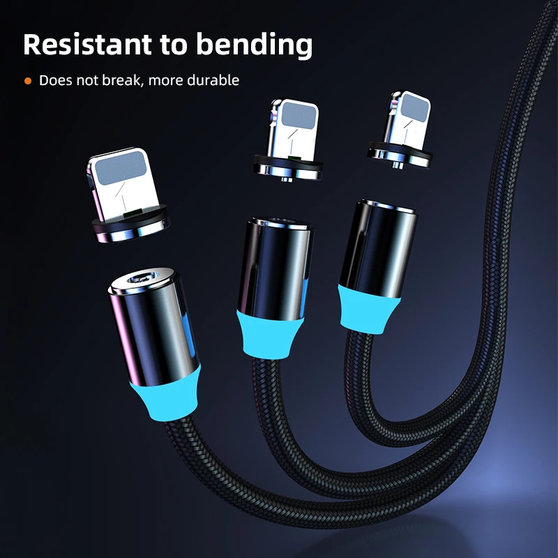 ! 2 м Магнитный USB кабель ACCEZZ освещение зарядное устройство для iPhone XS X 8 Plus зарядный