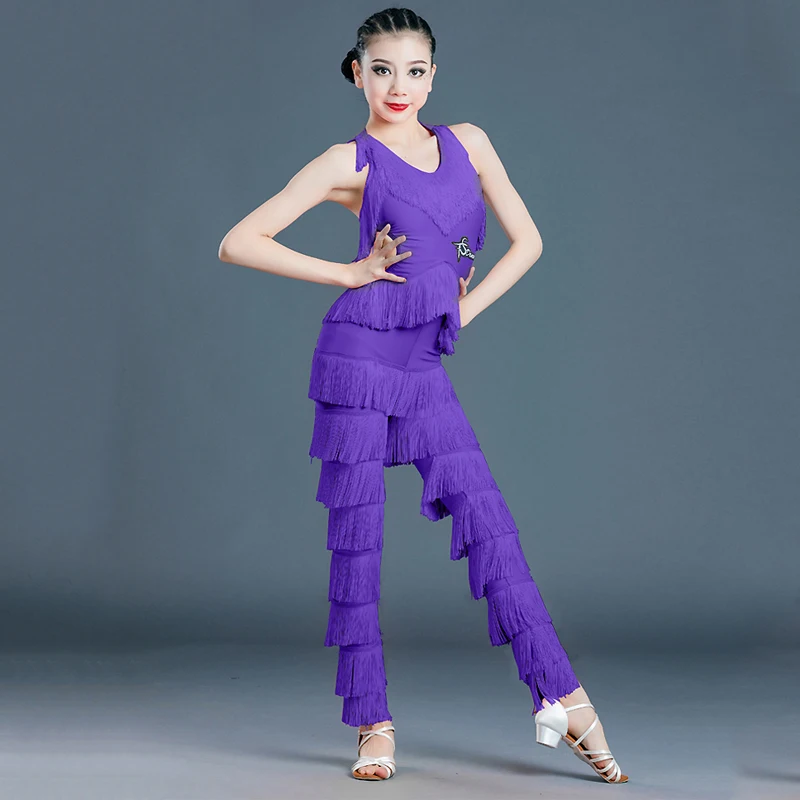 

2020 Fashion Latin Dance Clothes Fringed Jumpsuit Salsa/ballroom/tango/chacha Latin Dance Performance Clothes Latin Costumes