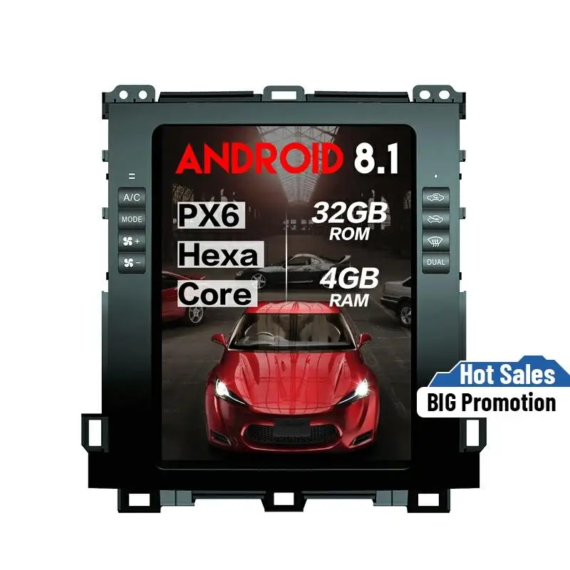 Verticl Tesla стиль Android 8 1 Автомобильный dvd плеер для Toyota Land Cruiser Prado 120 2002 2009 Lexus GX470 GPS