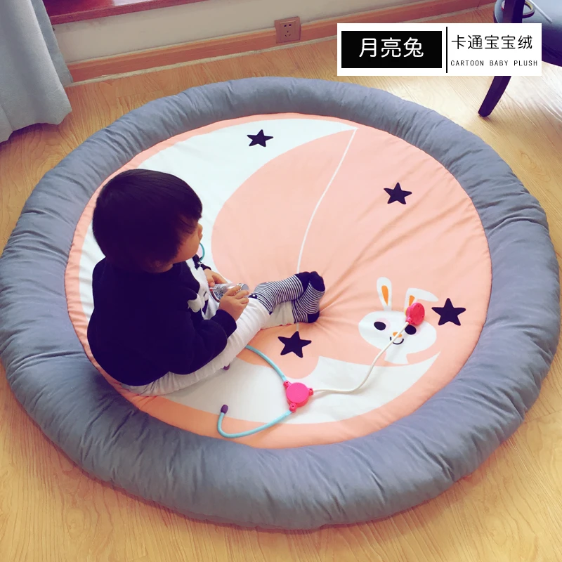145cm Cotton Reversible Carpet,Pope Woven Carpet Woven Solid Color Round Rug Cushion Circular living Room Bedroom Rug