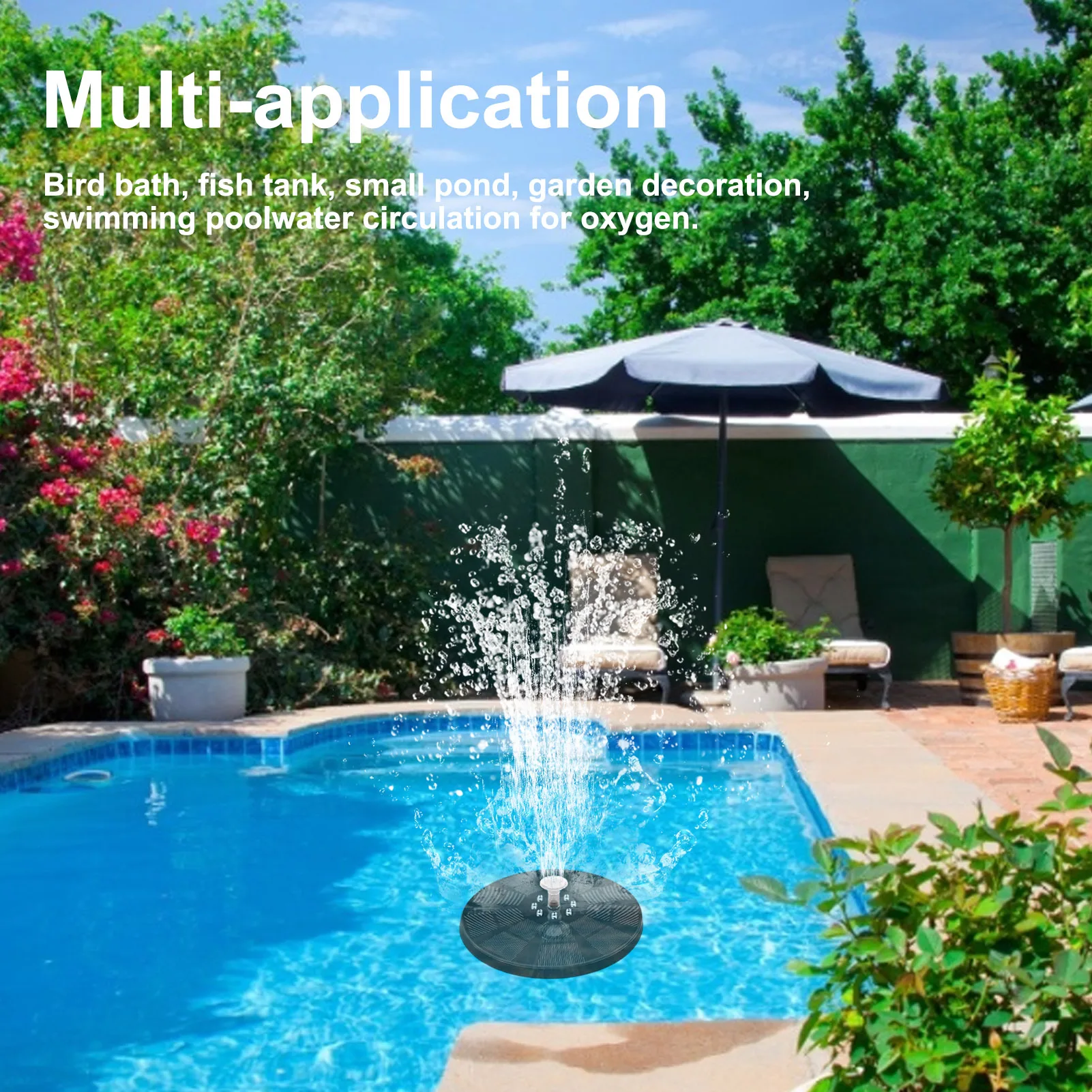 

Mini Solar Water Fountain Pool Pond Waterfall Fountain Garden Decoration Outdoor Bird Bath Solar Powered Fountain Floating Water