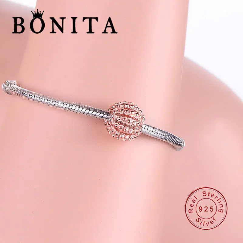 Подвеска из серебра 925 пробы с бусинами розового золота подходят для