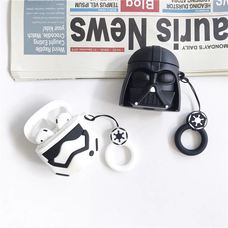 Disney-Conjunto de auriculares con Bluetooth para airpods, set de auriculares con estampado de dibujos animados you da, samur&aacute;i, Apple, color blanco-2