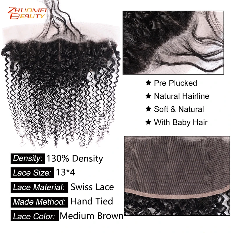 Бразильская холодная завивка Кружева Фронтальная Закрытие 8 20