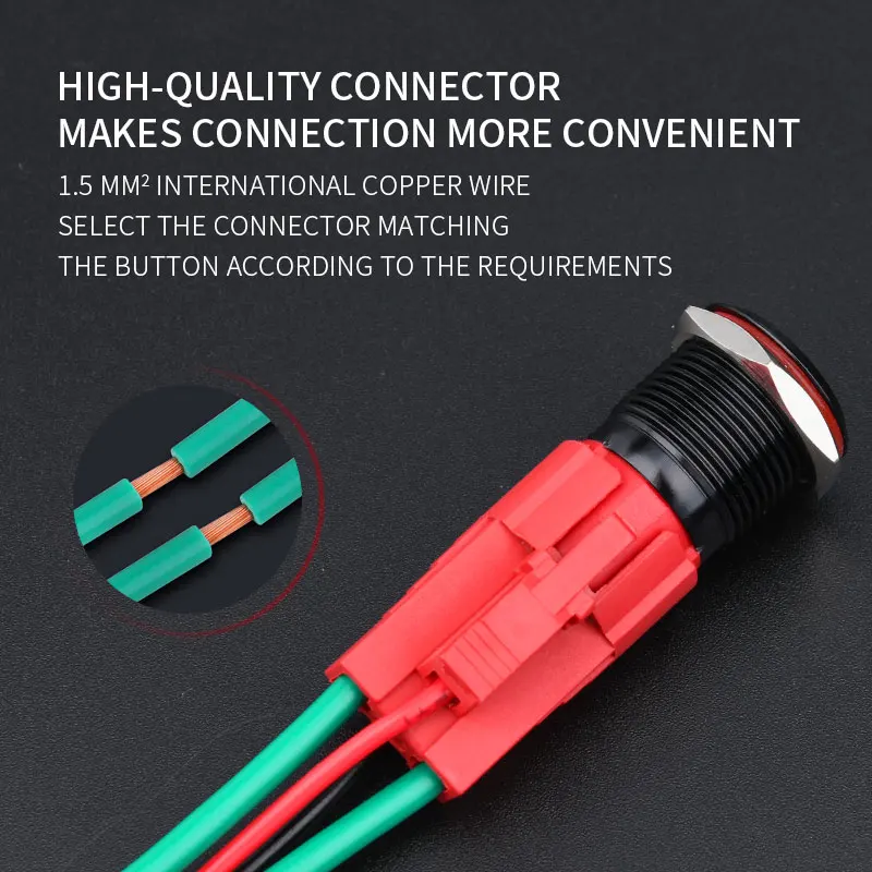 

16mm metal push button 1NO domed Momentary Switch round high flat head Led reset switch Push Button Switch