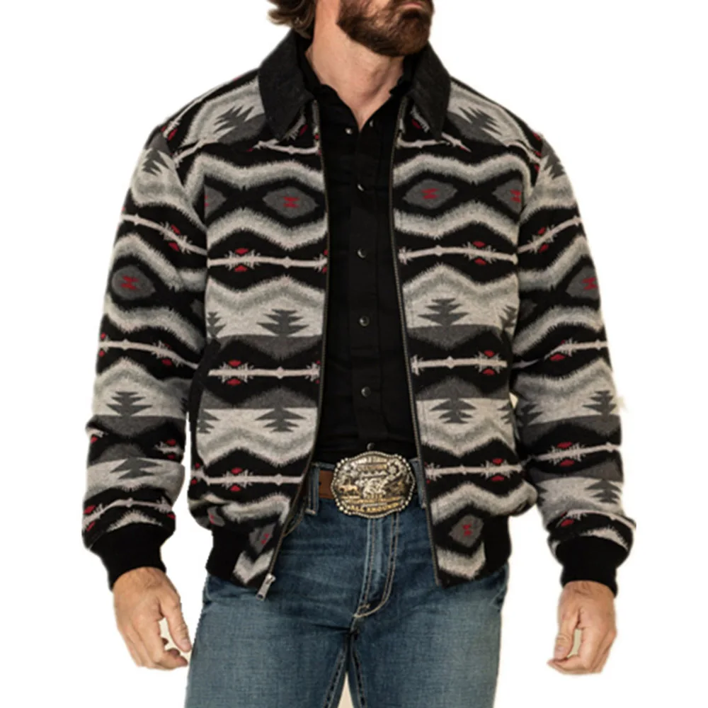 

Куртка мужская с цветочным принтом, на молнии, с длинным рукавом