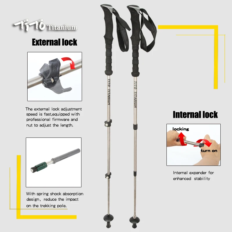 Титановая палка для трекинга походная GR9 из титанового сплава легкая
