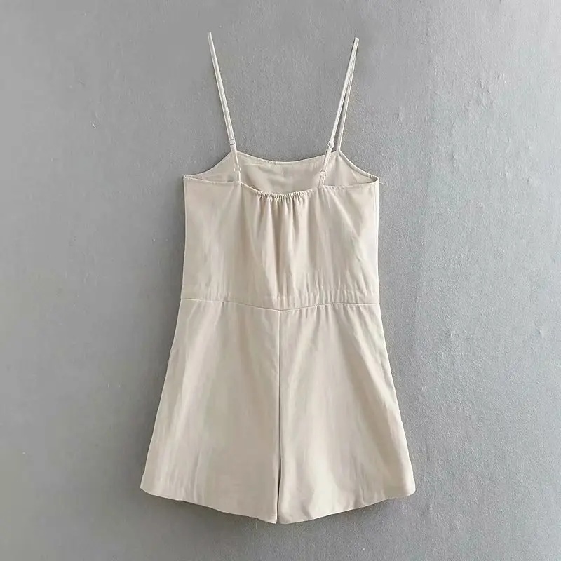 

Summer ZA New Camisole Short Jumpsuit Women 2021 Solid Fashion Pants Casual Streetwear Drawing Ladies' Soft Clothing