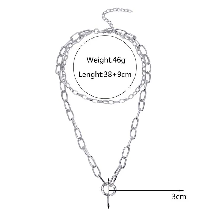 Готические ювелирные изделия в стиле панк круглые металлические цепочки круглый