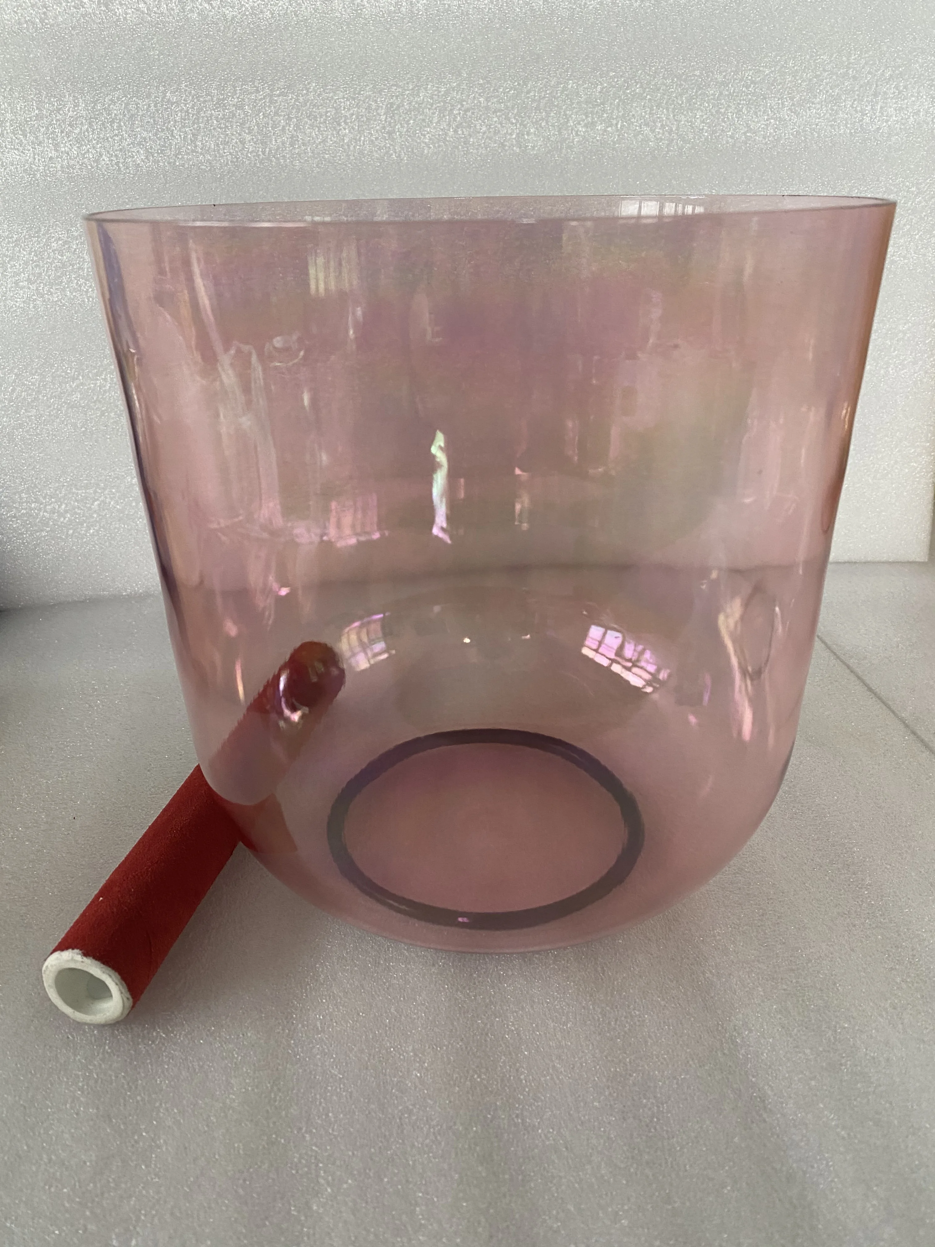 Хрустальная Поющая чаша 3rd octave C note red magic clear color корневая чакра 432 Гц для