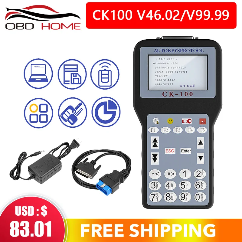 

OBD2 CK100 v99.99 V46.02 CK-100 Auto Key Programmer with 1024 Tokens CK100 Key Programmer CK 100 Programmer SBB Update Version
