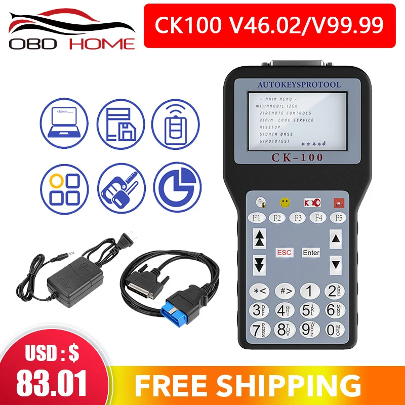 OBD2 CK100 v99.99 V46.02 CK 100 Авто ключевой программист с 1024 жетонов SBB Обновление