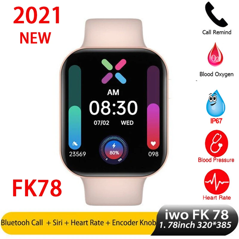 

Original IWO FK78 Smart Watch Man Women 1.78 HD 320 * 385 GPS motion track heart rate ECG PK iwo 12 13 10 K88 W56 T500 T900 PRO