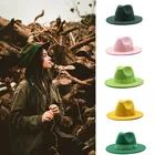 Шляпа-федора МужскаяЖенская, из искусственной шерсти, с широкими полями