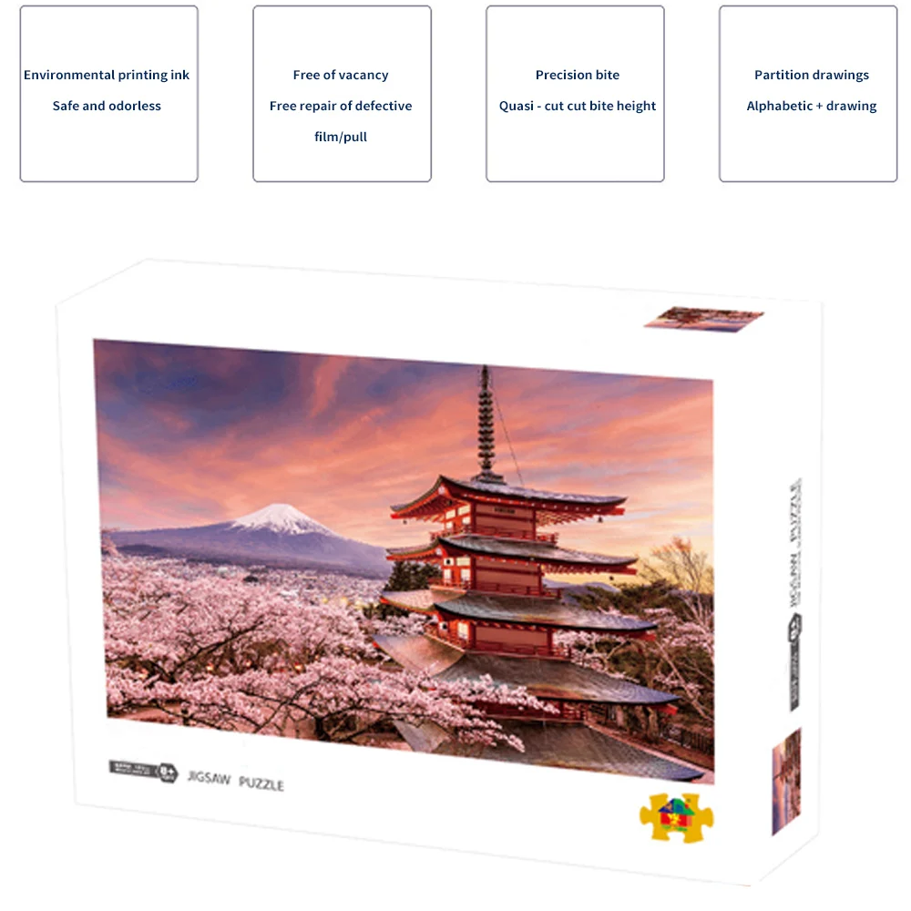 

Puzzles 500 pieces wooden Assembling picture Landscape puzzle toys for adults childrens kids games educational Toy