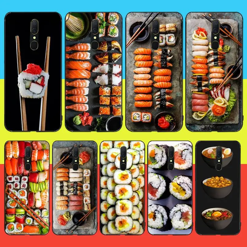 

HPCHCJHM Japanese cuisine sushi cover Newly Arrived Black Cell Phone Case For Oppo A5 A9 2020 Reno Z Realme5Pro R11 case