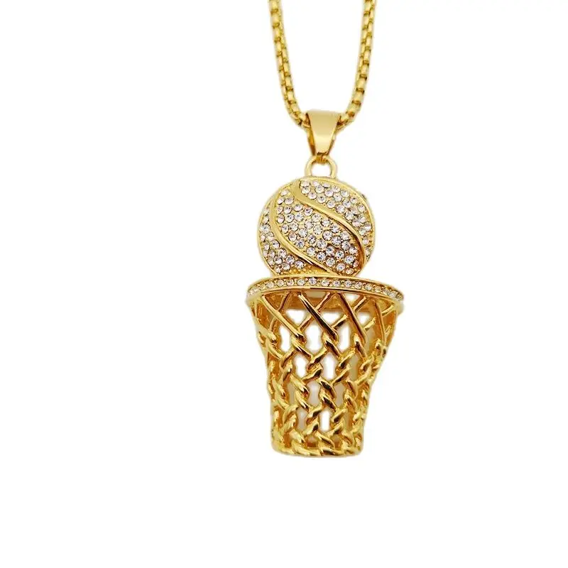 Ожерелье с кулоном в виде баскетбольной сетки из нержавеющей стали|pendant necklace|necklace