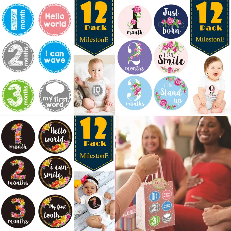 12 шт. стикеров для детской фотографии Warmom памятная карта новорожденных реквизит