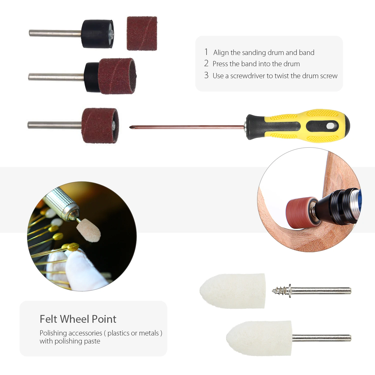 

349pcs Rotary Tool Accessories Set 1/8" Shank Electric Grinder Accessory Kit For Grinding Sanding Engraving Drilling
