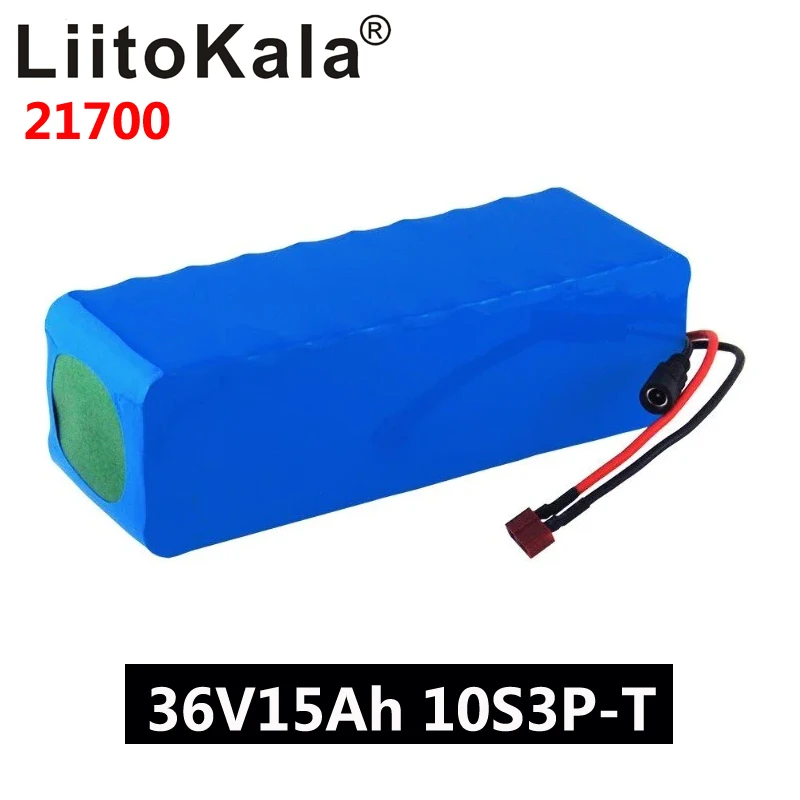 

Аккумулятор LiitoKala 36 В, 15 Ач, 21700, 5000 мАч, 10S3P, аккумулятор высокой мощности 500 Вт, аккумулятор 42 в, 15000 мАч для электровелосипеда, BMS