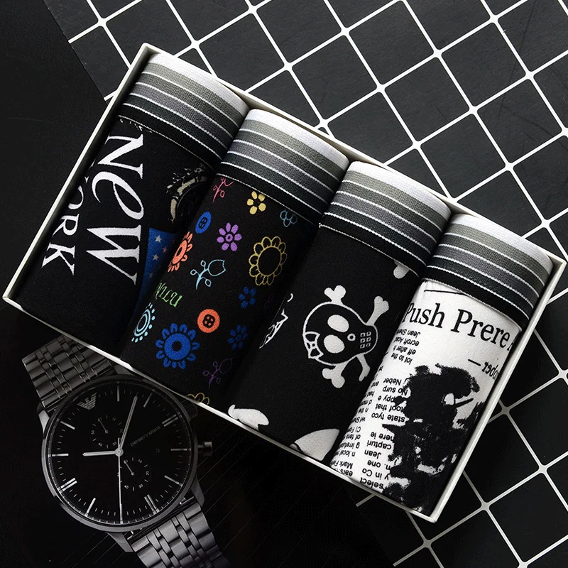 4Pcs/ot Men's Underwear Men's Cotton Boxer Men's Underwear Men's Underwear Breathabe Shorts Men's Pus Size -2X