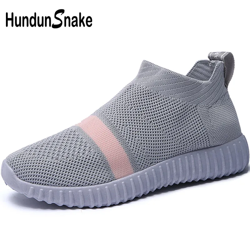 

Hundunsnake High Top Knit Running Socks Sneakers Women Grey Running Shoes Woman Sports Shoes Women Sport Shoes Athletic Gym T682